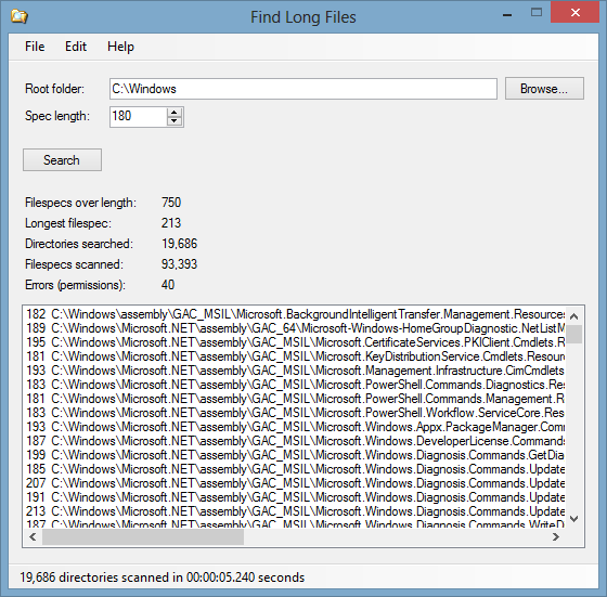 File path limit windows